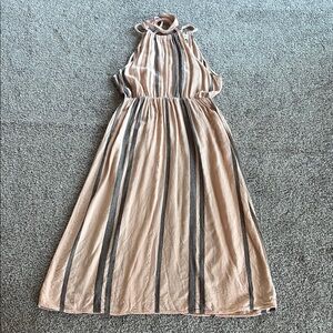 Striped Halter linen blend Maxi Dress